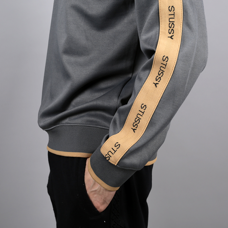 мужская серая толстовка Stussy Poly Track Crew 118273 - цена, описание, фото 3